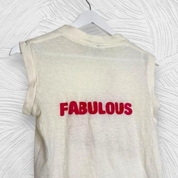 Vintage 80s Fabulous Delta Sigma Theta sorority collegiate muscle tee cream S - Picture 4 of 8